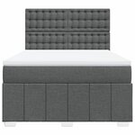 vidaXL Sommier à lattes de lit avec matelas Gris foncé 160x200cm Tissu