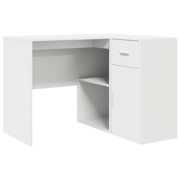 vidaXL Bureau d'angle Blanc 102 x 50 x 75 cm Bois d'ingénierie