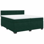 vidaXL Sommier à lattes de lit et matelas Vert foncé 200x200cm Velours