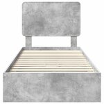 vidaXL Lit de Rangement Gris béton 90 x 190 cm Bois d'ingénierie