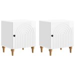 vidaXL Cabinet de chevet 2 Pièces Blanc brillant 43 x 34 5 x 50 cm