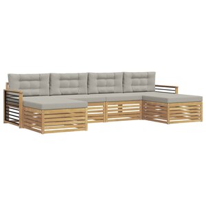 vidaXL Ensembles de canapés avec coussin 6 Pièces Blanc et gris clair