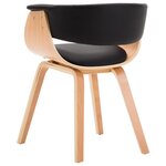 vidaXL Chaises à manger lot de 2 noir bois courbé et similicuir