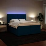 vidaXL Sommier à lattes de lit et matelas Bleu 200x200 cm velours