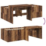 vidaXL Lit haut pour enfants avec bureau Bois ancien 75 x 190 cm