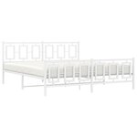 vidaXL Cadre de lit métal avec tête de lit/pied de lit blanc 180x200cm