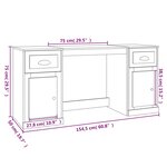 vidaXL Bureau avec armoire blanc bois d'ingénierie