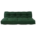 vidaXL Coussin de canapé sur palette 2 Pièces Vert tissu