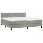 vidaXL Sommier à lattes de lit matelas et LED Gris clair 160x200 cm