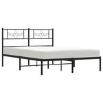 vidaXL Cadre de lit métal sans matelas avec tête de lit noir 140x190cm
