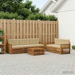 vidaXL Ensemble de canapés d'extérieur 6 Pièces Naturel et Beige
