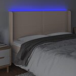 vidaXL Tête de lit à LED Cappuccino 183x16x118/128 cm Similicuir