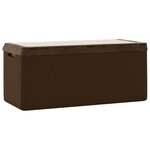 vidaXL Boîte de rangement jardin coussin de siège marron 350 L PP