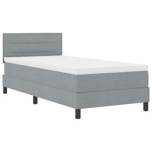 vidaXL Lit à ressorts avec matelas Gris clair 90 x 190 cm tissu