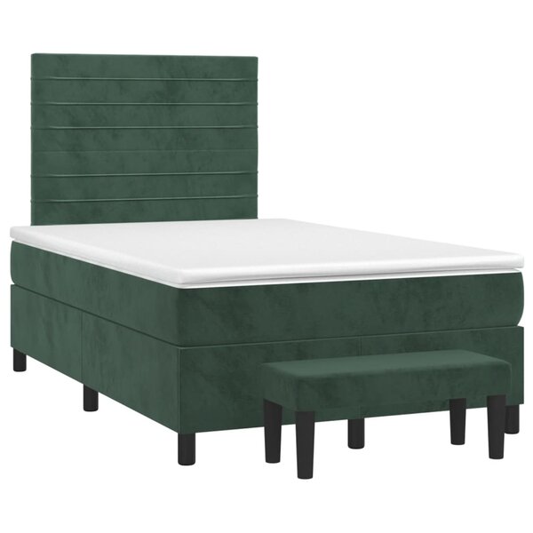 vidaXL Sommier à lattes de lit avec matelas vert foncé 120x190 cm