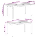 vidaXL Ensemble de Salle à Manger de Jardin de 7 Pièces en Acier Noir et Poly Rattan