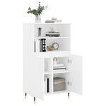 vidaXL Buffet haut Blanc 60x36x110 cm Bois d'ingénierie