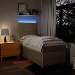 vidaXL Sommier à lattes de lit avec matelas Crème 80x200 cm Tissu