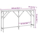 vidaXL Table console noir 140x23x75 cm bois d'ingénierie