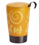 Tasse en porcelaine à double paroi avec infuseur opéra jaune