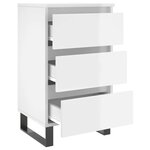 vidaXL Table de chevet blanc brillant 40x35x69 cm bois d’ingénierie