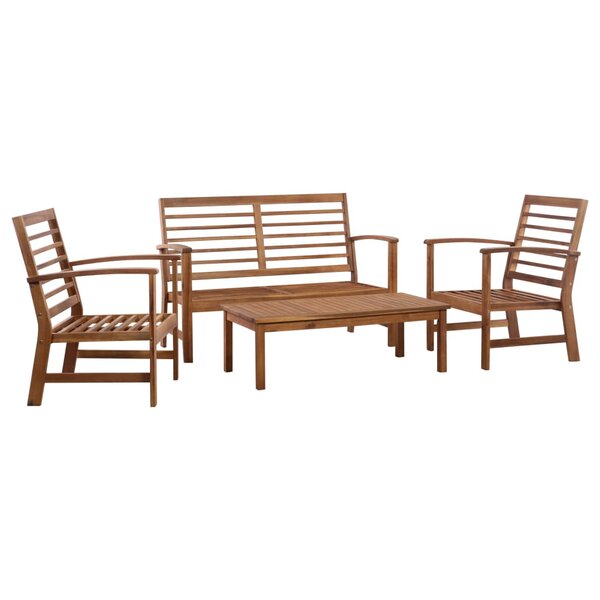 Salon de jardin meuble d'extérieur ensemble de mobilier 4 pièces bois d'acacia solide 02_0016220