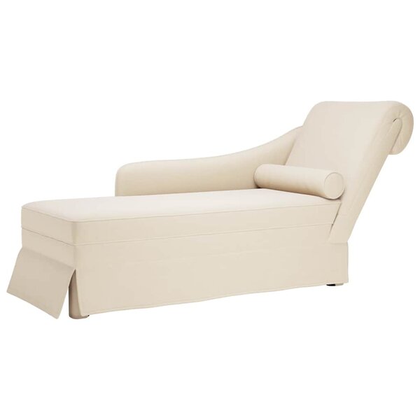 vidaXL Fauteuil long avec traversin et accoudoir droit rose lin