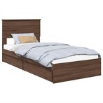 vidaXL Lit de Rangement Chêne brun 75 x 190 cm Bois d'ingénierie