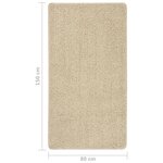 vidaXL Tapis shaggy antidérapant Crème 80x150 cm