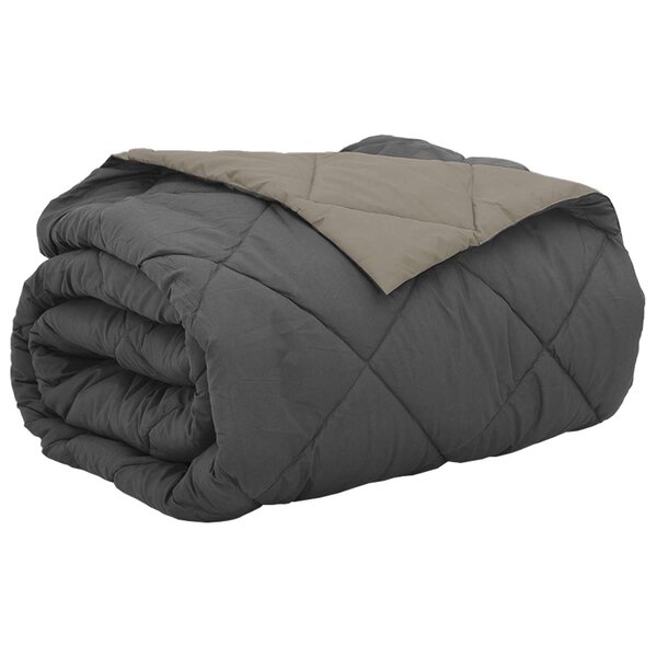 vidaXL Duvet d'été simple Gris clair et anthracite 240 x 260 cm