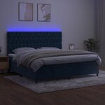 vidaXL Sommier à lattes de lit matelas et LED Bleu foncé 200x200 cm