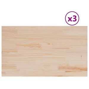 vidaXL Dessus de table 3 Pièces 80x47x2 5cm rectangulaire bois pin massif
