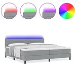 vidaXL Lit à ressorts avec matelas Gris clair 200 x 200 cm tissu