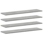 vidaXL Panneaux de bibliothèque 4 Pièces Gris béton 80x20x1 5cm Aggloméré