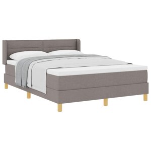 vidaXL Lit à ressorts avec matelas Taupe 200 x 140 cm tissu