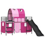 vidaXL Lit mezzanine pour enfants Noir et rose 74 5 x 190 cm Métал
