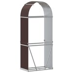 vidaXL Porte-bûches marron 80x45x190 cm acier galvanisé