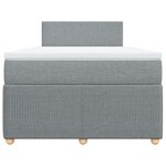 vidaXL Sommier à lattes de lit avec matelas Gris clair 120x200cm Tissu