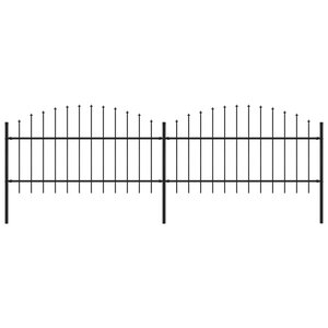 vidaXL Clôture de jardin à dessus en lance Acier (1-1 25)x3 4 m Noir