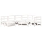 vidaXL Salon de jardin 8 Pièces blanc bois de pin massif