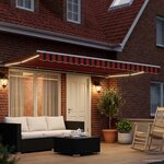 vidaXL Auvent rétractable électrique Orange Noir et Blanc 5 x 3 m