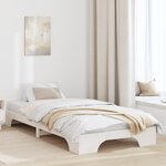 vidaXL Cadre de lit Blanc Bois de pin massif Simple Design minimaliste