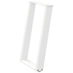 vidaXL Pieds de table à manger en U  2 pièces  blanc  50 x (72-73) cm  acier