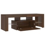 vidaXL Meuble TV avec lumières LED chêne marron 120x35x40 cm