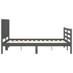 vidaXL Cadre de lit sans matelas gris bois massif