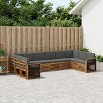 vidaXL Ensemble de canapé d'angle 7 Pièces Naturel et Anthracite