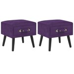 vidaXL Tables de chevet 2 Pièces Violet foncé 40x35x40 cm Velours