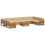 vidaXL Ensembles de canapés avec coussin 11 Pièces Naturel et Beige