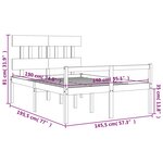 vidaXL Lit pour personne âgée et tête de lit 140x190 cm bois massif
