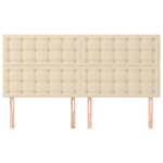vidaXL Tête de lit Crème 160x5x118/128 cm Tissu